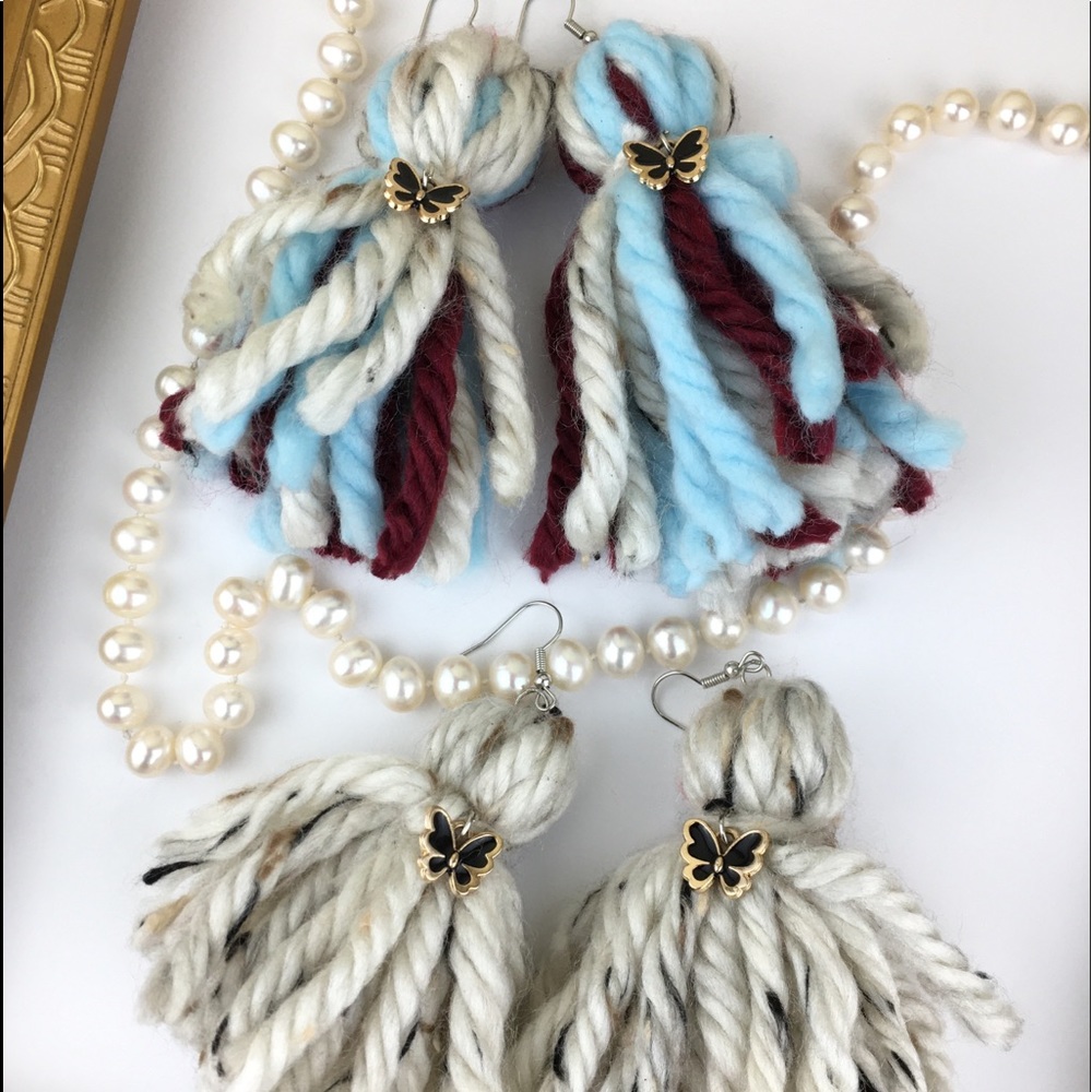 ✨2Pair OVERSIZED LARGE TASSEL CHARM EARRINGS